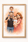 Famille façon aquarelle